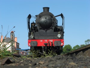 La 141 TD 740 en gare de Paimpol (22) lors de la saison estivale 2011. 07/07/11